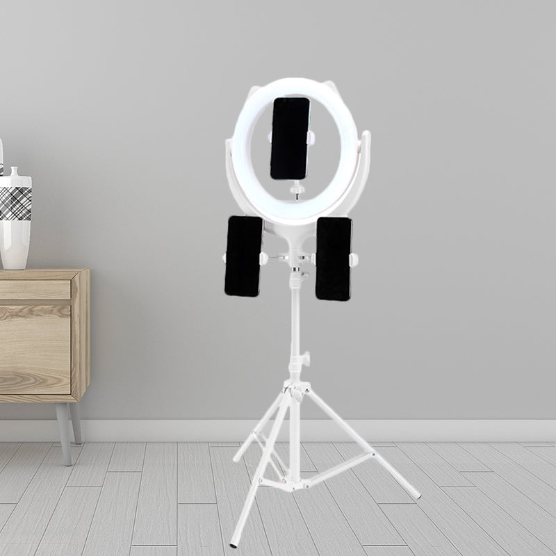 Simple LED Mirror Light White Round Shaped Tripod Fill-in Flush Lamp with Metallic Shade White USB Clearhalo 'Cast Iron' 'Glass' 'Industrial' 'Modern wall lights' 'Modern' 'Tiffany' 'Traditional wall lights' 'Vanity Lights' 'Wall Lights' Lighting' 1781640