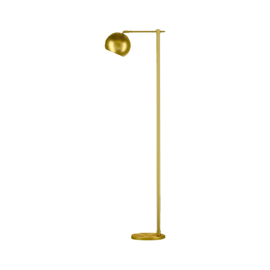 Spherical Stand Up Lighting Modern Metallic 1-Light Living Room Floor Lamp in Gold Clearhalo 'Floor Lamps' 'Lamps' Lighting' 1781663