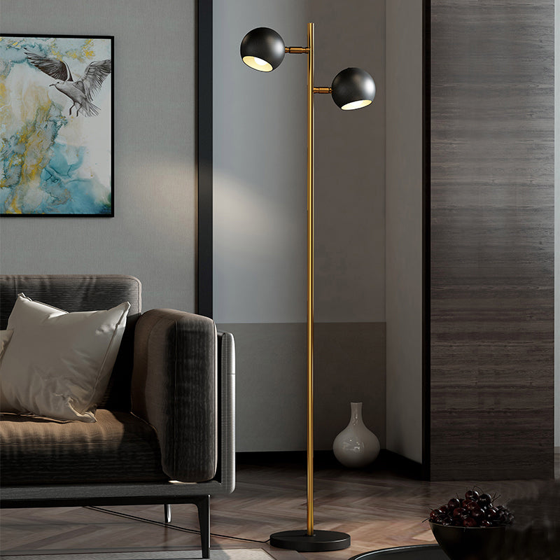 Contemporary Globe Floor Lamp Metal21-Head Living Room Standing Lighting in Black and Gold Clearhalo 'Floor Lamps' 'Lamps' Lighting' 1781666
