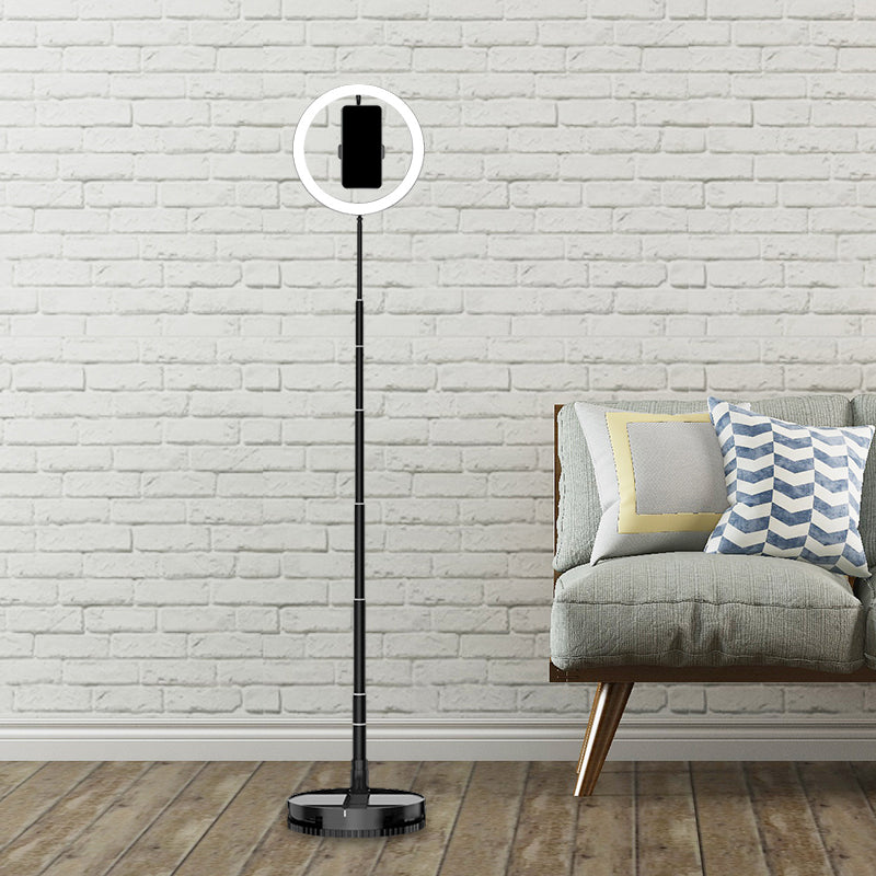 Black Round Shaped Mirror Lighting Modernist Metallic LED Dimmable Fill Flush Light Clearhalo 'Cast Iron' 'Glass' 'Industrial' 'Modern wall lights' 'Modern' 'Tiffany' 'Traditional wall lights' 'Vanity Lights' 'Wall Lights' Lighting' 1781715