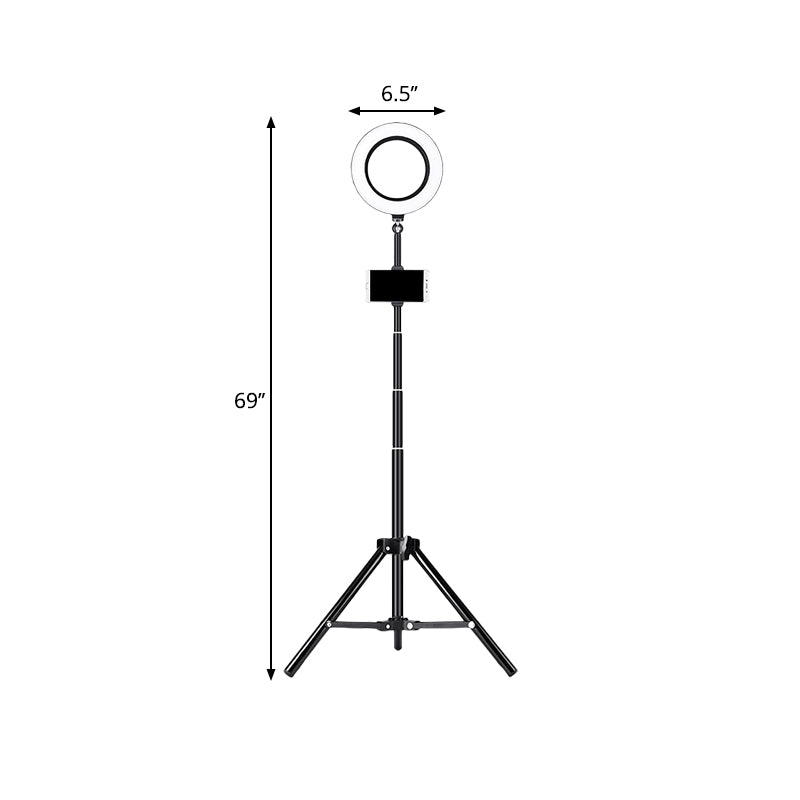 Ring Metallic Vanity Lighting Modern Black Tripod LED Fill Flush Lamp with Tripod Design Clearhalo 'Cast Iron' 'Glass' 'Industrial' 'Modern wall lights' 'Modern' 'Tiffany' 'Traditional wall lights' 'Vanity Lights' 'Wall Lights' Lighting' 1781752