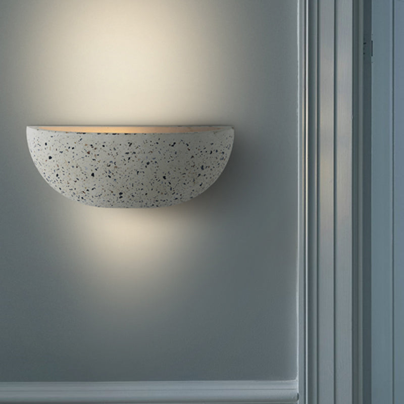 Contemporary Bowl Wall Lamp Stone 1 Light Corridor Wall Mount Light Fixture in White Clearhalo 'Modern wall lights' 'Modern' 'Wall Lamps & Sconces' 'Wall Lights' Lighting' 1781757