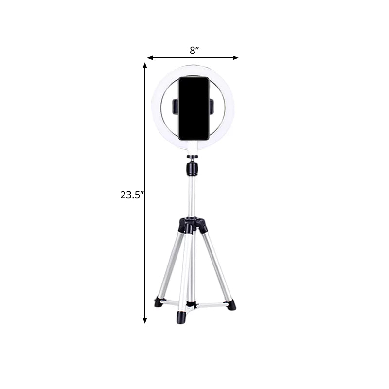 Black Finish Circular Fill-in Lamp Simplicity LED Metallic Vanity Lighting Ideas for Mobile Phone Holder Clearhalo 'Cast Iron' 'Glass' 'Industrial' 'Modern wall lights' 'Modern' 'Tiffany' 'Traditional wall lights' 'Vanity Lights' 'Wall Lights' Lighting' 1781772