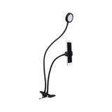 Round Fill Flush Light Contemporary Metal Black/White LED Flexible Vanity Lighting with Clip on Base Clearhalo 'Cast Iron' 'Glass' 'Industrial' 'Modern wall lights' 'Modern' 'Tiffany' 'Traditional wall lights' 'Vanity Lights' 'Wall Lights' Lighting' 1781791