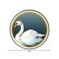 Round Bedroom Wall Mural Lamp Fixture Metal Asian Swan LED Surface Wall Sconce in White, Left/Right Clearhalo 'Wall Lamps & Sconces' 'Wall Lights' Lighting' 1781811