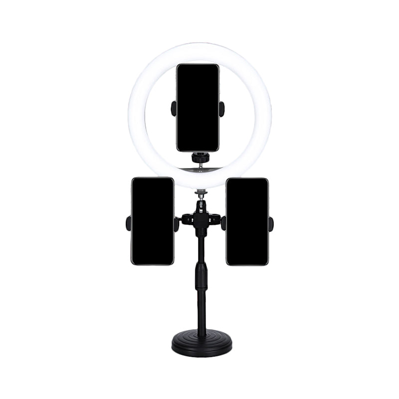 Minimal LED Mirror Lamp Black Finish Round USB Fill Flash Light with Metallic Shade Clearhalo 'Cast Iron' 'Glass' 'Industrial' 'Modern wall lights' 'Modern' 'Tiffany' 'Traditional wall lights' 'Vanity Lights' 'Wall Lights' Lighting' 1781826