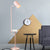 1 Bulb Metal Floor Light Warehouse Pink/Yellow/Green Bell Shaped Living Room Floor Reading Lamp with Wood Shelf Deco Pink Clearhalo 'Floor Lamps' 'Lamps' Lighting' 1781848