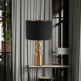 1 Head Besides Night Lamp Simplicity Black Finish Desk Light with Cylinder Fabric Shade Black Clearhalo 'Lamps' 'Table Lamps' Lighting' 1781912