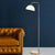 Domed Opal Glass Floor Lamp Contemporary 1-Bulb Brass Finish Floor Reading Lighting for Living Room Brass Clearhalo 'Floor Lamps' 'Lamps' Lighting' 1781936