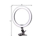 Contemporary Circle Clip on Vanity Light Metal Mobile Phone Holder Portable LED Fill Lamp in Black, 6"/8" Dia Clearhalo 'Cast Iron' 'Glass' 'Industrial' 'Modern wall lights' 'Modern' 'Tiffany' 'Traditional wall lights' 'Vanity Lights' 'Wall Lights' Lighting' 1781977