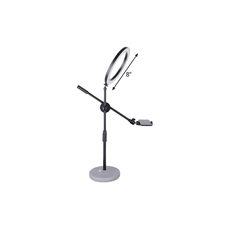 Round Shaped Metal Vanity Light Contemporary Adjustable LED Black Fill Flush Lamp, 8"/10" W Clearhalo 'Cast Iron' 'Glass' 'Industrial' 'Modern wall lights' 'Modern' 'Tiffany' 'Traditional wall lights' 'Vanity Lights' 'Wall Lights' Lighting' 1781981