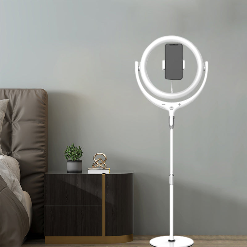 Modern LED Mirror Lamp Black/White Rotatable Ring USB Live Fill Lamp with Metallic Shade White USB Clearhalo 'Cast Iron' 'Glass' 'Industrial' 'Modern wall lights' 'Modern' 'Tiffany' 'Traditional wall lights' 'Vanity Lights' 'Wall Lights' Lighting' 1782057