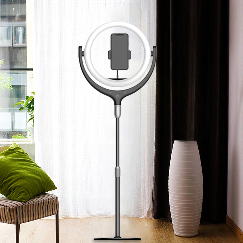 Modern LED Mirror Lamp Black/White Rotatable Ring USB Live Fill Lamp with Metallic Shade Clearhalo 'Cast Iron' 'Glass' 'Industrial' 'Modern wall lights' 'Modern' 'Tiffany' 'Traditional wall lights' 'Vanity Lights' 'Wall Lights' Lighting' 1782062