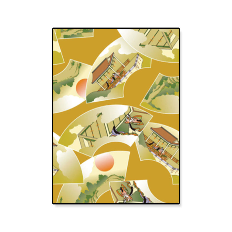 Illustration Chinese Ancient House Art Print Canvas Textured Soft Color Wall Decor Clearhalo 'Arts' 'Canvas Art' 1782182