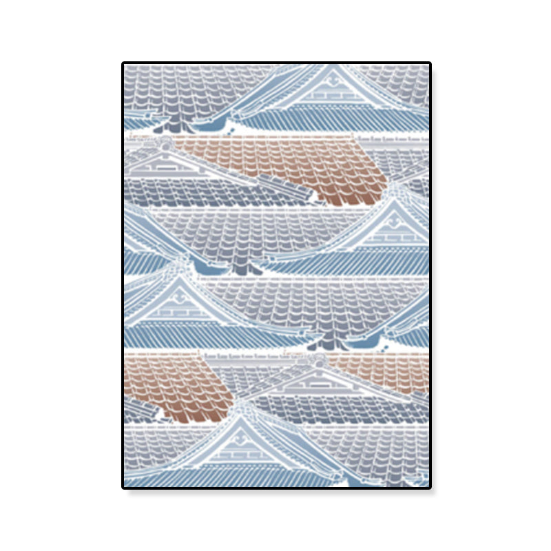 Illustration Chinese Ancient House Art Print Canvas Textured Soft Color Wall Decor Clearhalo 'Arts' 'Canvas Art' 1782189