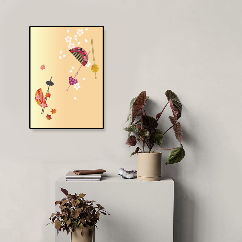 Hand Drum Kotsuzumi Canvas Wall Art Soft Color Japanese Wall Decor for Dining Room Clearhalo 'Arts' 'Canvas Art' 1782199