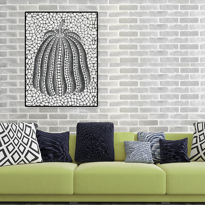Ilustración Pop Art Canvas con patrón de calabaza en color oscuro, múltiples tamaños disponibles