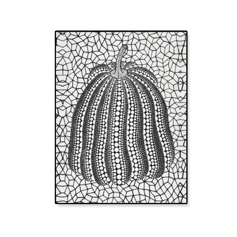 Illustration Pop Art Canvas with Pumpkim Pattern in Dark Color, Multiple Sizes Available Clearhalo 'Arts' 'Canvas Art' 1782218