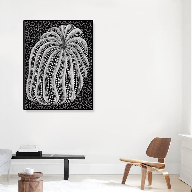 Illustration Pop Art Canvas with Pumpkim Pattern in Dark Color, Multiple Sizes Available Clearhalo 'Arts' 'Canvas Art' 1782223