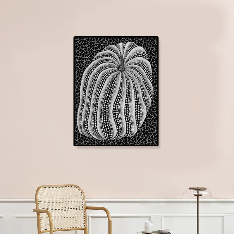 Illustration Pop Art Canvas with Pumpkim Pattern in Dark Color, Multiple Sizes Available