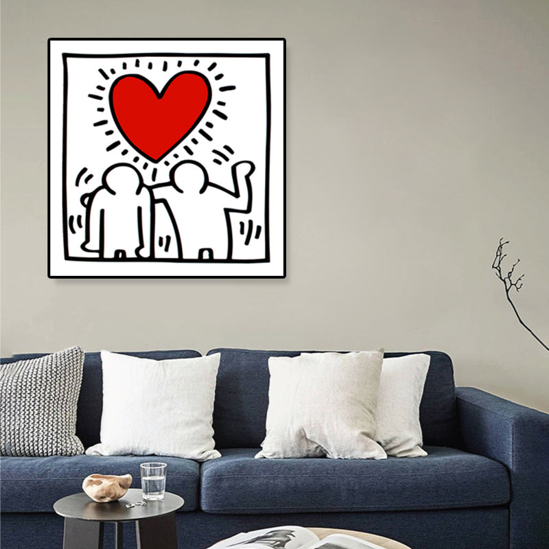 Comic Figure Drawing Wall Art Modern Funny Graffiti Canvas Print in Bright Color Clearhalo 'Arts' 'Canvas Art' 1782227