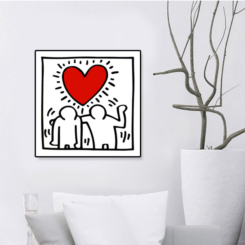 Comic Figure Drawing Wall Art Modern Funny Graffiti Canvas Print in Bright Color Clearhalo 'Arts' 'Canvas Art' 1782228