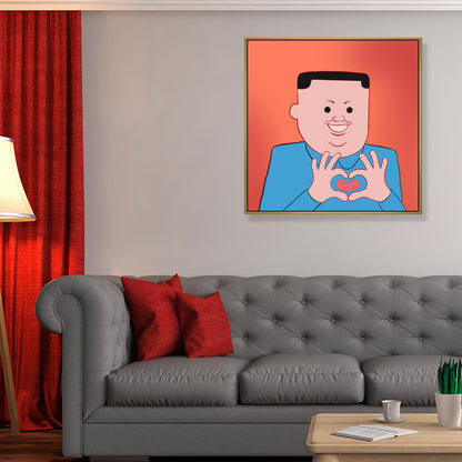 Illustration Dark Humor Comic Canvas Funky Textured Wall Art Decor for Boys Room Red Clearhalo 'Arts' 'Canvas Art' 1782244