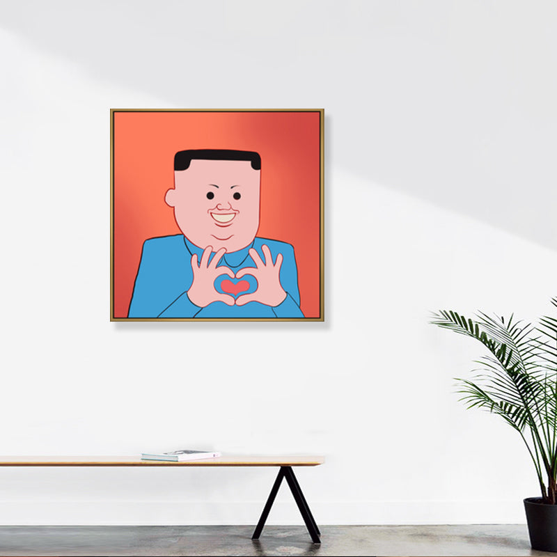 Illustration Dark Humor Comic Canvas Funky Textured Wall Art Decor for Boys Room Clearhalo 'Arts' 'Canvas Art' 1782245