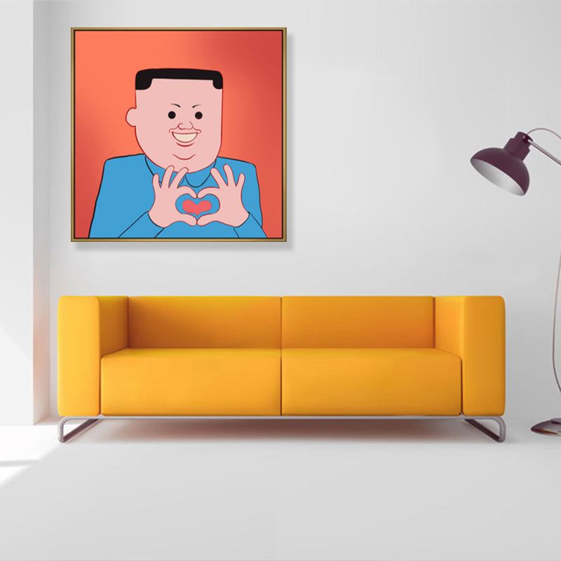 Illustration Dark Humor Comic Canvas Funky Textured Wall Art Decor for Boys Room Clearhalo 'Arts' 'Canvas Art' 1782246