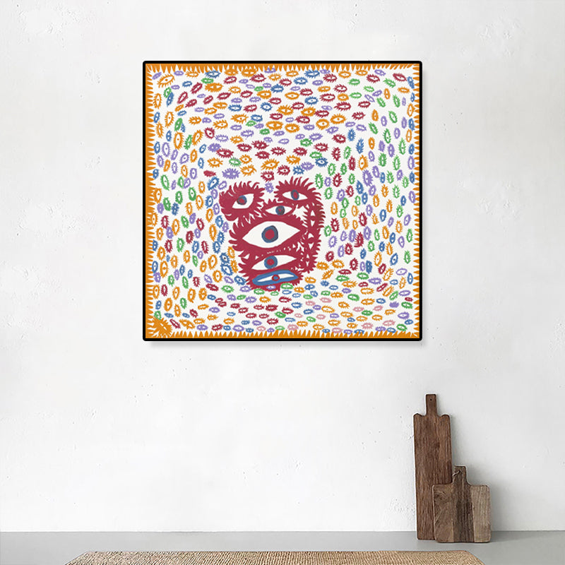 Funky the Eyes Art Print Canvas Textured Yellow Wall Decor for Living Room, Multiple Sizes Clearhalo 'Arts' 'Canvas Art' 1782250