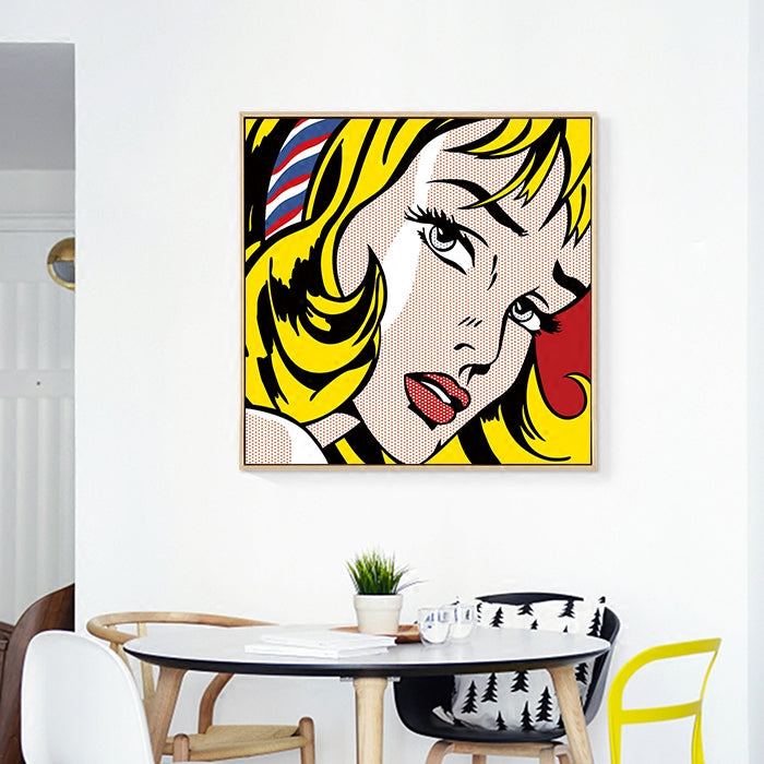 Marilyn Monroe Canvas Print Living Room Figure Drawing Wall Decor in Bright Color, Textured Yellow 12" x 12" Clearhalo 'Arts' 'Canvas Art' 1782256