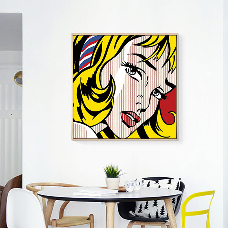 Marilyn Monroe Canvas Print Living Room Figure Drawing Wall Decor in Bright Color, Textured Clearhalo 'Arts' 'Canvas Art' 1782257