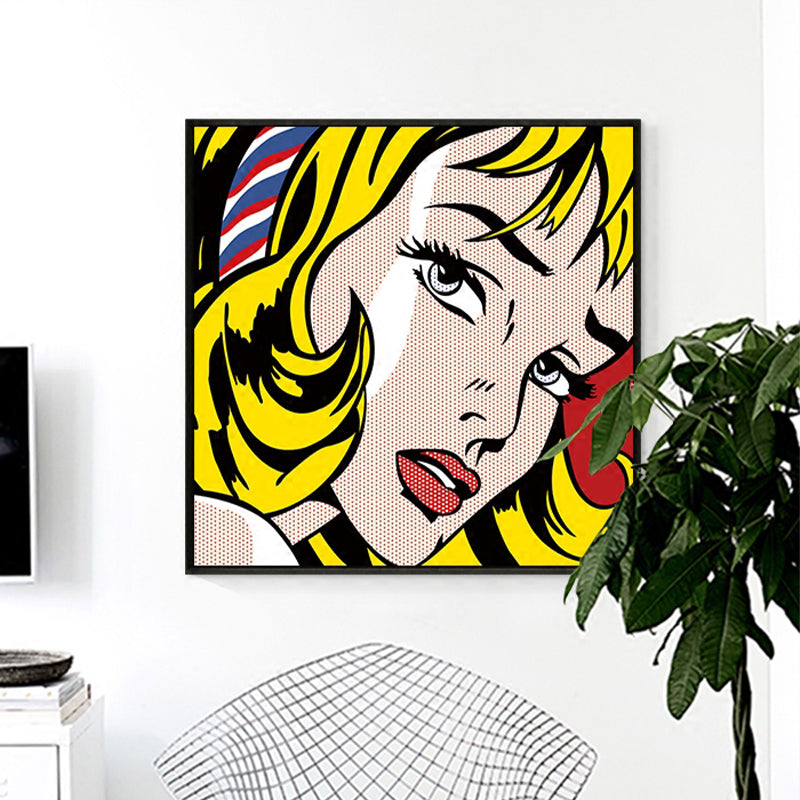 Marilyn Monroe Canvas Print Living Room Figure Drawing Wall Decor in Bright Color, Textured Clearhalo 'Arts' 'Canvas Art' 1782258