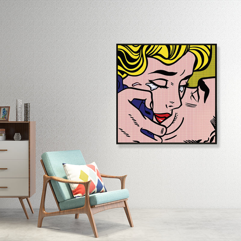 Marilyn Monroe Canvas Print Living Room Figure Drawing Wall Decor in Bright Color, Textured Clearhalo 'Arts' 'Canvas Art' 1782264