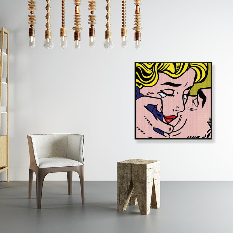 Marilyn Monroe Canvas Print Living Room Figure Drawing Wall Decor in Bright Color, Textured Clearhalo 'Arts' 'Canvas Art' 1782265