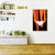 Oranje vrouw op zwarte muur kunst gestructureerde slaapkamer canvas print, meerdere maten