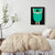 Femme en décoration murale verte Dessin de toile texturée funky Art mural pour chambre à coucher