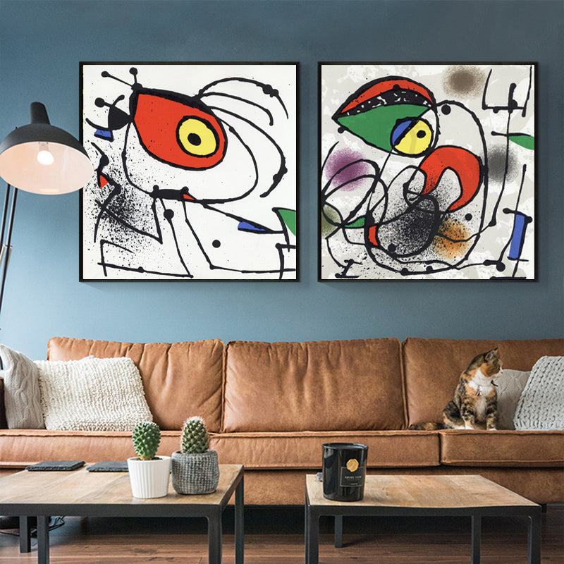 Surrealism Illustration Abstract Canvas Art Multicolored Home Gallery Wall Decor Grey Clearhalo 'Arts' 'Canvas Art' 1782281