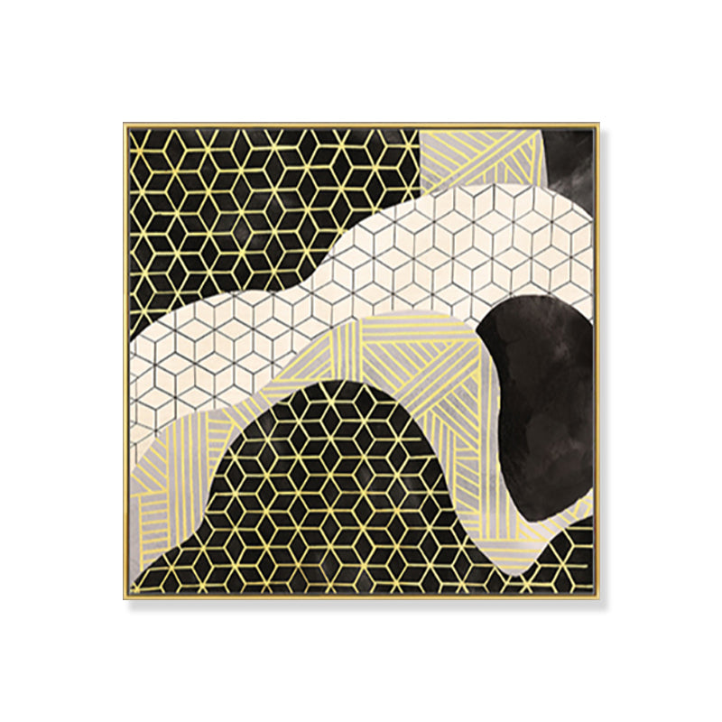 Green Color-Blocking Art Print Geometry Funky Textured Wall Decor for Hotel, Size Optional Clearhalo 'Arts' 'Canvas Art' 1782306