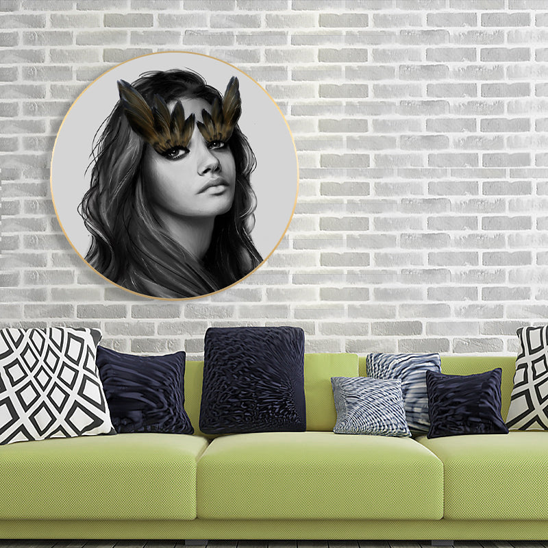 Photography Modern Canvas Art Chic Girl in Light Color, Multiple Sizes Available Clearhalo 'Art Gallery' 'Canvas Art' 'Contemporary Art Gallery' 'Modern' Arts' 1782344