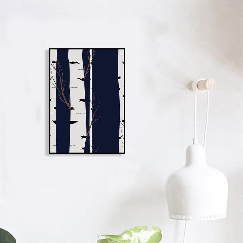 Tree Trunk Silhouette Art Print Black Canvas Wall Decor, Textured, Multiple Sizes Clearhalo 'Art Gallery' 'Canvas Art' 'Kids' Arts' 1782367