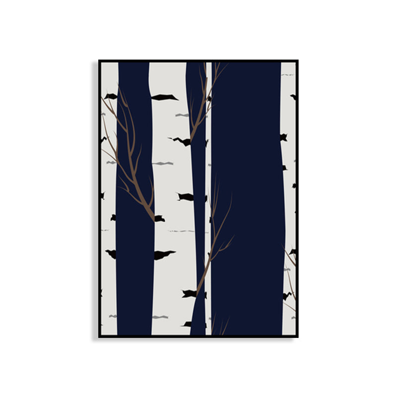 Tree Trunk Silhouette Art Print Black Canvas Wall Decor, Textured, Multiple Sizes Clearhalo 'Art Gallery' 'Canvas Art' 'Kids' Arts' 1782368