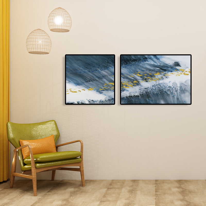 Pastel Abstract Canvas Wall Art Textured Contemporary Bedroom Wall Decor, Multiple Size Blue Clearhalo 'Art Gallery' 'Canvas Art' 'Contemporary Art Gallery' 'Modern' Arts' 1782387