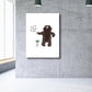 Cartoon Animal Canvas Wall Art Textured Kids Style Girls Room Wall Decor in Soft Color Brown Clearhalo 'Art Gallery' 'Canvas Art' 'Kids' Arts' 1782442