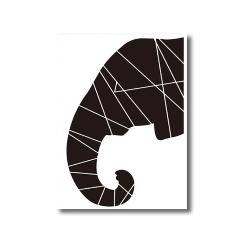 Black Elephant Wall Decor Animal Children's Art Textured Canvas Print for Living Room Clearhalo 'Art Gallery' 'Canvas Art' 'Kids' Arts' 1782456