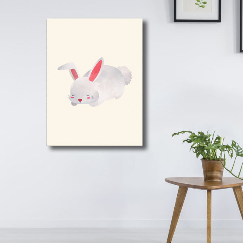 Illustration Print Small Animal Canvas Light Color Children's Art Wall Decor for Sitting Room Clearhalo 'Art Gallery' 'Canvas Art' 'Kids' Arts' 1782469