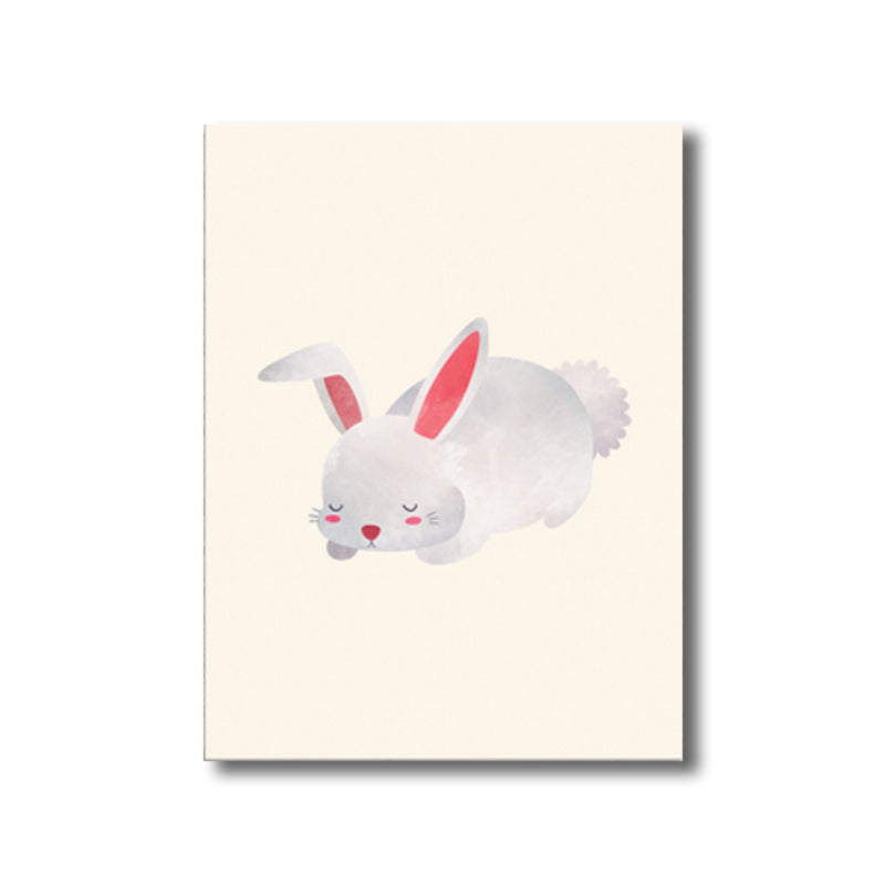 Illustration Print Small Animal Canvas Light Color Children's Art Wall Decor for Sitting Room Clearhalo 'Art Gallery' 'Canvas Art' 'Kids' Arts' 1782470