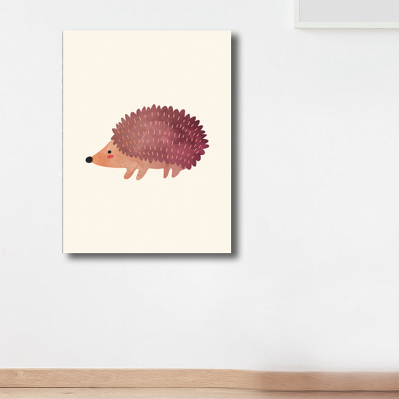 Illustration Print Small Animal Canvas Light Color Children's Art Wall Decor for Sitting Room Brown Clearhalo 'Art Gallery' 'Canvas Art' 'Kids' Arts' 1782471