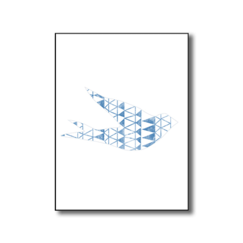 Kids Style Flying Bird Art Print Boys Bedroom Wall Decor in Blue on White, Textured Clearhalo 'Art Gallery' 'Canvas Art' 'Kids' Arts' 1782485