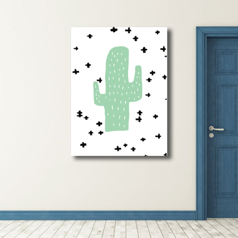 Bonsai Canvas Wall Art Nordic Textured Bedroom Painting in Pastel Color, Multiple Sizes Green Clearhalo 'Arts' 'Canvas Art' 1782521